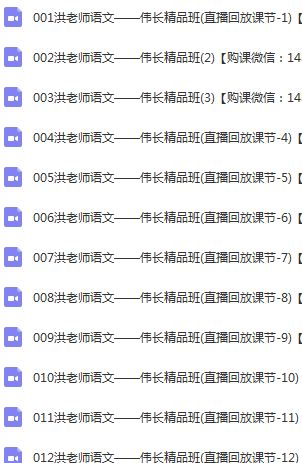 《洪老师语文-伟长精品班》视频全集百度云百度网盘下载