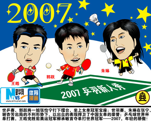 漫画-2007体坛年轻人的骄傲 郭跃朱琳们的胜利(图)