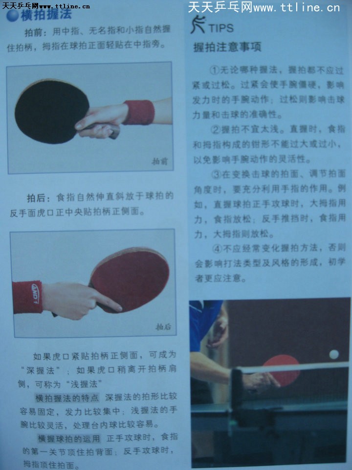 跟教练学乒乓--握拍技术--横拍握法