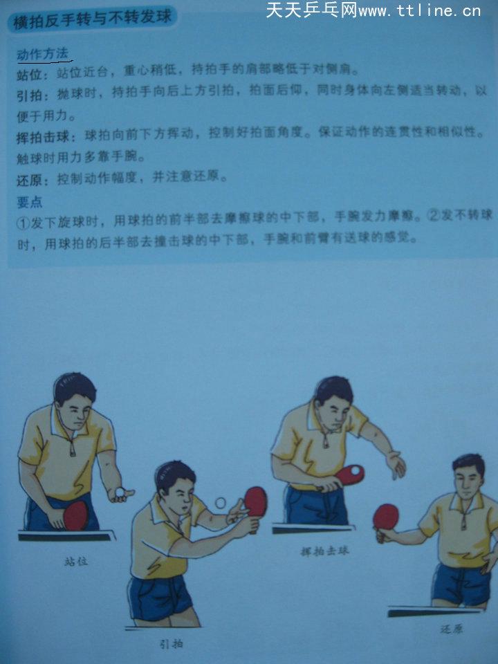 跟教练学乒乓-发球技术-横板反手转与不转发球